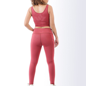 Conjunto de Yoga de 2 Piezas para Mujer, Bra Deportivo sin Costuras, Leggings Estampados de Cintura Alta, Ropa Deportiva Transpirable - Product Image 3