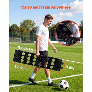 Pannello Rimbalzante Portatile per Calcio Giovanile 37.4 X 9.8 Doppia Superficie 3 Angoli Regolabili Allenatore 2-in-1 - Product Image 6
