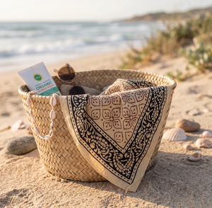 Bandana carré en coton biologique naturel imprimé à la main, couleurs vives, haute qualité, pour le printemps et l'été, vente en gros - Product Image 6