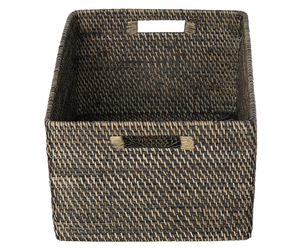 Artex HaiNam <b>Rectangular</b> Natural Rattan Storage <b>Basket</b> With Handles Rustic Multi-Purpose Organizer - Product Image 4