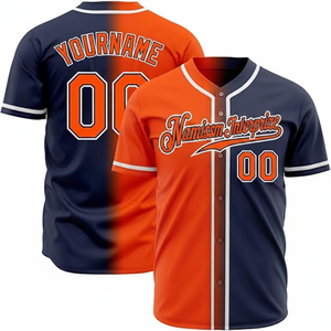 Maillots de baseball OEM pour hommes, chemises boutonnées à manches courtes, uniformes de sport hip-hop, maillots de baseball personnalisés vierges en gros - Product Image 4