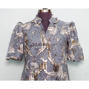 Robes maxi vintage pour femmes, coupe évasée, manches courtes, 100% coton, imprimé floral, robe ethnique et vêtements d'été respirants et confortables - Product Image 2