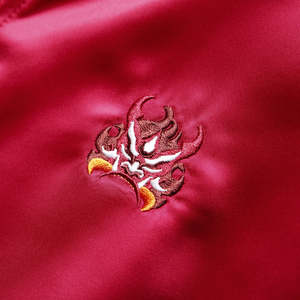 Crimson Raijin Samurai Sukajan <b>Jacket</b> Unisex Patchwork Design Spring Thin Hip Hop Souvenir Coated OEM Service - Product Image 5