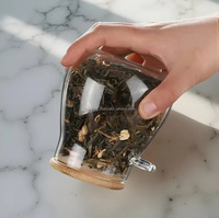 Bocaux de rangement en verre modernes de haute qualité NOOR BABA avec couvercle en bambou et cuillère en bois, design personnalisable, étanches pour la maison