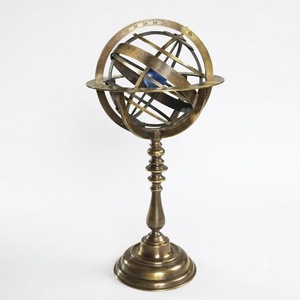 Astrolabe Armillaire en Laiton, Sphère Céleste Nautique Maritime, Globe Gravé, Décoration de Table en Métal, Artisanat de Moulage Vintage - Product Image 1