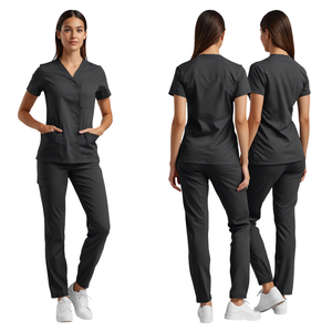 Top Quality Women's Charcoal Nursing <b>Scrub</b> Set Premium Medical Uniform Apparel - Product Image 1