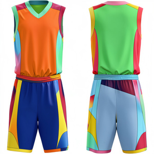 Ensemble uniforme de ligue de basketball : débardeur et short en tissu léger, personnalisable avec nom et numéro - Product Image 2