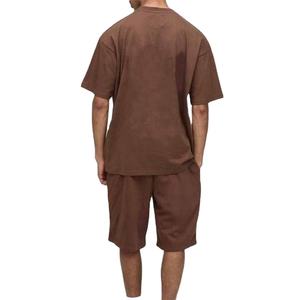 Nuevo conjunto corto de ropa informal de verano para hombres de gran venta 2026 con chándal de color sólido y diferentes diseños de etiqueta privada 2026 - Product Image 3