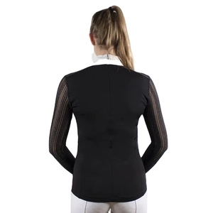Wholesale Women's <b>Equestrian</b> Horse Riding Competition Show Shirts Long Sleeve Base Layer Moisture Wicking Breathable Cotton - Product Image 1
