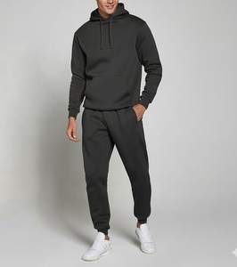 Conjunto Deportivo de Forro Polar con Capucha para Hombre, Color Verde Sólido, Pantalones y Sudadera Largos 100% Algodón, Transpirables, con Bolsillos Laterales - Product Image 4