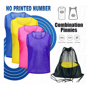 Soccer Pinnies Youth Numbers Scrimmage Team Practice Vests Reversible <b>Training</b> <b>Bibs</b> Lightweight Breathable Jerseys Basketball - Product Image 4