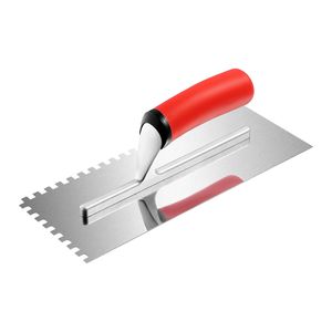 Spatola per Piastrelle in Acciaio Inox con Denti Piatti 10.9 X 4.4, Strumento Professionale per Cartongesso con Impugnatura Ergonomica in Gomma, Personalizzabile OEM - Product Image 1