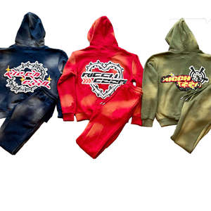 Unisex Hooded Tracksuit Set Full Length Sublimation Print Streetwear Autumn Wear Adults Regular Fit - Product Image 2