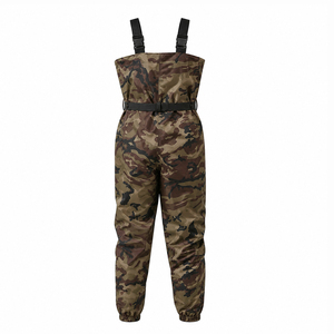 Salopette de pêche et de chasse imperméable camouflage pour hommes et femmes avec bottes en caoutchouc - Product Image 4
