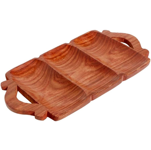 Plateau élégant en bois de noyer, artisanal et moderne, avec couvercles pour le rangement des fruits secs - Product Image 5