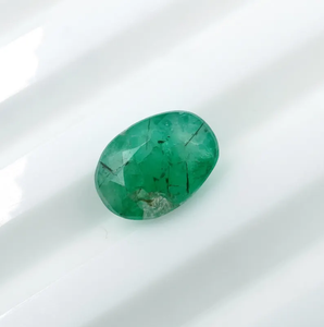 Piedra Preciosa de Esmeralda Natural de Rajasthan, 1.00ct, Facetada Ovalada, 7.5x5.5mm, HAYAAT GEMS, para Joyería - Product Image 1