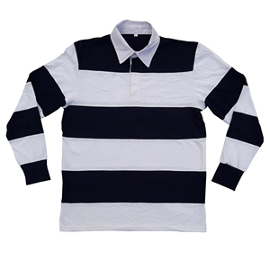 Maillots de rugby épais 100 % coton, broderie personnalisée du logo, chemises décontractées à manches courtes, tenue d'équipe, rayures style rétro, respirant - Product Image 2
