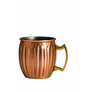 Vente en gros de tasses à Moscow Mule en cuivre pur avec motif de feuilles en relief, tasse à bière avec poignée en laiton, tasse à cocktail en acier inoxydable de qualité alimentaire - Product Image 2