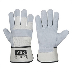 Guantes de aparejo de servicio pesado profesional Equipo de protección de cuero duradero con función antiimpacto de tamaño XL forrado de algodón - Product Image 1