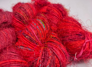 Hilo de Seda Reciclada Latifi 100% Seda Hilada, Mezcla Multicolor Teñida, Hilo Texturizado para Tejido a Mano, Bordado, Manualidades - Product Image 3