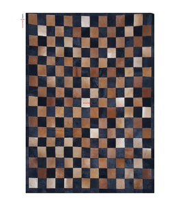 Tapis de sol modernes en cuir brodé avec fourrure naturelle 3D personnalisée de haute qualité, antidérapants, exportés - Product Image 1