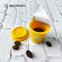INNORHINO Mini-tasses à café personnalisées jetables, pots en plastique étanches et anti-fuite, contenants d'emballage alimentaire pour jus et boissons 1-16