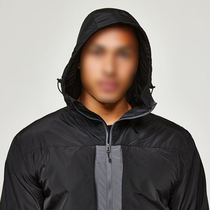 Custom Winter Plus Size Nylon Sweat Suit <b>Zip</b>-<b>Up</b> <b>Jacket</b> Casual Lightweight Patchwork Mens Windbreaker Streetwear Tracksuit - Product Image 5