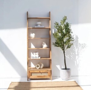 Modern <b>Wooden</b> Ladder Shelf 6 Tier Freestanding <b>Bookcase</b> Storage Rack for Living Room Home Office - Product Image 3