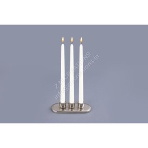 Support de bougie en métal à 3 bras, base unique, antidérapant, portable, fait main, design moderne, résistant à la chaleur, pour mariages et Pâques - Product Image 1