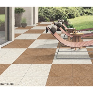 Meilleures dalles de sol en céramique mate dorée rustique, imperméables, ignifuges et antidérapantes, 400 mm x 400 mm, pour la maison, l'extérieur, le stationnement et le garage - Product Image 3