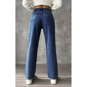 Jean en denim bleu pierre taille haute pour femme, coupe ample, extensible, doux, écologique, durable, décontracté, tailles 26-40 - Product Image 5