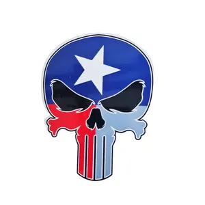 Aangepaste Hoge Kwaliteit Gelamineerd Belastingen Usa Punisher Reflecterende Decal Stickers Voor Auto 'S