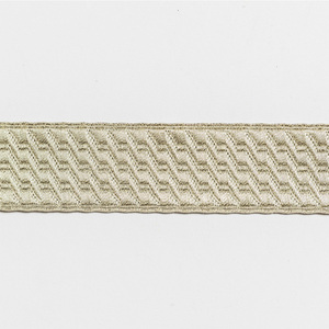 Cinta de encaje trenzada de Mylar plateado de calidad premium con flecos retorcidos, hecha a medida con alambre dorado, de 35 mm de ancho. - Product Image 3