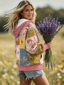 Sudadera con capucha para mujer, profesional, nueva, con estampado étnico occidental, estilo casual retro, diseño de última moda. - Product Image 4
