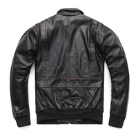 2026 OEM Veste en cuir de vache noir véritable pour homme, très vendue, 100% haute qualité, imperméable, faible MOQ, prix bas, mode hiver, modèle frontal