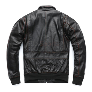 Chaqueta de Cuero Genuino de Piel de Vaca Negra para Hombre, Modelo 2026, Venta Caliente OEM, 100% Alta Calidad, Bajo MOQ, Precio Bajo, Moda de Invierno - Product Image 2