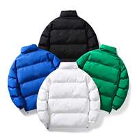 Blouson Bomber Matelassé Homme Hiver Épais Col Montant Réversible Logo Avant Coupe-Vent Respirant Écologique