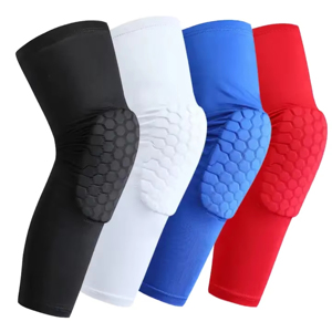 Genouillères unisexes en nid d'abeille, protection anti-collision, à enfiler, pour le sport, le volley-ball, toutes saisons, blanc, spandex - Product Image 5