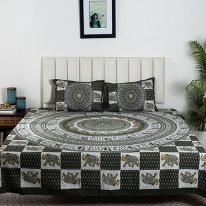 Top Selling Elephant Printed Soft Cotton <b>Bedding</b> Double Bed Flat <b>Bedding</b> 2 Pillow Covers <b>Hotel</b> & Home <b>Style</b> Wholesale Price - Product Image 1