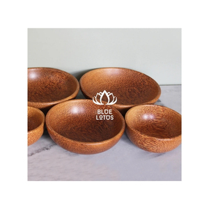 Tazón de madera de coco más vendido, con un acabado hermoso, excelente para contener salsa fresca y servir comida deliciosa. - Product Image 1