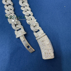 Flower Link <b>Chain</b> Necklace 14k Gold Plated Lab Grown Diamond Hip Hop Statement Jewelry Unisex Luxury - Product Image 5