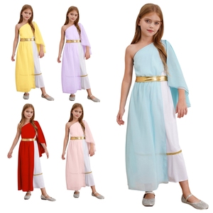 Disfraz de Toga de la Antigua Grecia, Roma y Egipto para Niñas de 6 a 16 Años, Vestido Fluido con Cinturón, Disfraz para Fiestas, Actuaciones en Escenario - Product Image 1