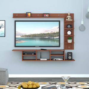 Mueble de TV con Luz LED, Mueble de TV para Montar en la Pared, Mueble de TV para Sala de Estar, Soporte para Decodificador - Marrón (D.I.Y - Hazlo Tú Mismo) - Product Image 3