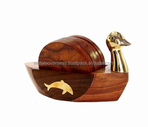 ที่รองแก้วไม้รูปเป็ดดีไซน์โบราณ ที่รองแก้วไม้ตกแต่งสำหรับโต๊ะอาหารที่บ้านและของตกแต่งห้องครัว - Product Image 1