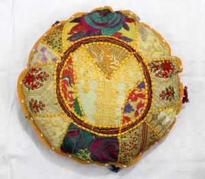 Almohada de suelo Cojín de suelo redondo bohemio Funda de cojín de meditación púrpura - Product Image 1