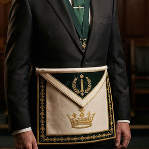 New Masonic <b>Master</b> Apron Premium Embroidery Silk/Velvet Fabric Lightweight Customizable Quality Craftsmanship Ceremonial Wear - Product Image 3