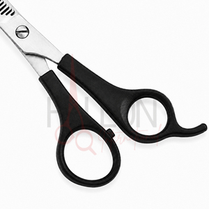 Black Plastic <b>Handle</b> Hair Thinning Scissors Professional Texturizing <b>Shears</b> Stainless Steel Barber Salon Scissors - Product Image 4
