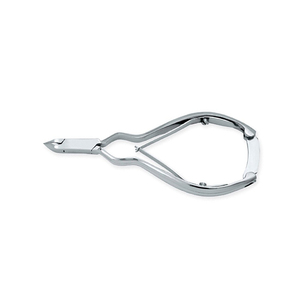 Pince à cuticules incurvée en acier inoxydable, à ouverture large, pointe fine et aiguisée, avec verrouillage arrière et double ressort - Product Image 6