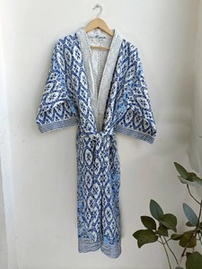 Robe de nuit imprimée pour femmes, robe décontractée avec ceinture ajustable, tissu confortable, acheter directement auprès du fournisseur - Product Image 3