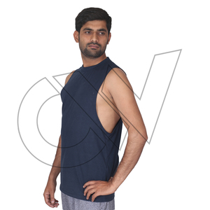 Men Casual <b>Singlet</b> 100% Cotton Breathable Quick Dry Knitted Embroidery <b>Running</b> Tank Top 220g Fabric Customizable Logo - Product Image 4